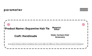 Detailed parameter specifications for handmade cartoon dopamine hair ties for girls