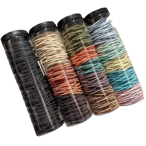 Durable high-elasticity hair ties for women in multi-color plastic cylinder containers