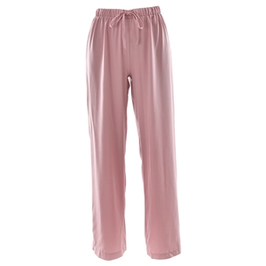 Detailansicht der rosa Freizeithose mit elastischem Bund und passendem Kordelzug-Design