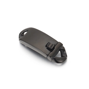 Matte black stainless steel flat push buckle connector for creative fashion bracelets