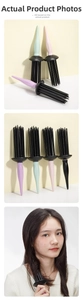 Styling hairbrush set in four colors with handle for voluminous wave curls and blowouts