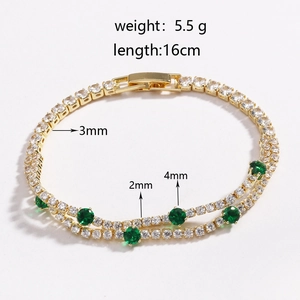 Detail of 4mm colorful zircon tennis bracelet showing 16cm length and 5.5g weight info