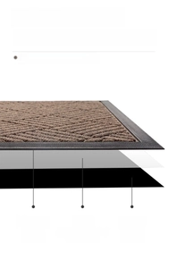 Detailed cross-section view of anti-slip rubber door mat with fiber scraping surface