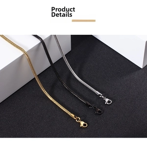 Detailed view of bronze-tone stainless steel snake chains with lobster clasp closures