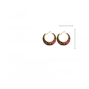 Detailed specification view of marbled resin hoop earrings with dimensions and weight info