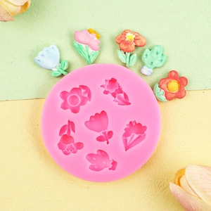 Moule en silicone rose pour déco de gâteau fondant fleurs et savons artisanaux