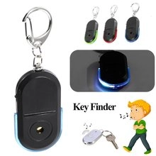 Wireless key finder in multiple colors with whistle sensor and metal keychain rings