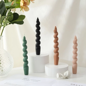 Spiral Twist Taper Candles Scented Soy Wax Handcrafted Nordic Aesthetic Home Decor Wedding Party Dinner Fragrance