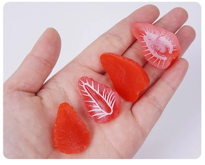 Detailed realistic strawberry slice resin miniature for DIY craft and food play decor