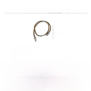 Detail of snake necklace with alloy material, rhinestones, 41.6g weight and 75.8cm length