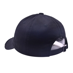 Distressed black cotton baseball cap with mama embroidery and adjustable metal buckle