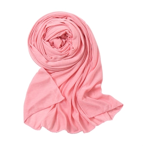 Pink jersey hijab scarf for women made of lightweight windproof soft knit fabric