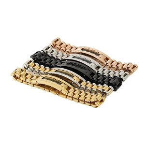 Men's 18K gold-plated stainless steel watch band bracelets in four stylish metallic finishes