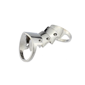 Silver punk style articulated armor ring with a three-segment mechanical joint structure