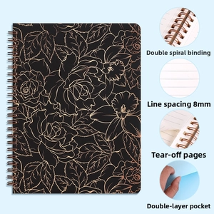Detailed view of A5 spiral notebook features dual wire binding and 8mm ruled pages