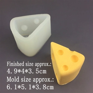 Cheese-shaped silicone mold for desserts and crafts with 4.9x4x3.5cm cheese size