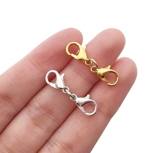 Dual lobster claw clasp in gold and silver finish for jewelry making and necklace DIY