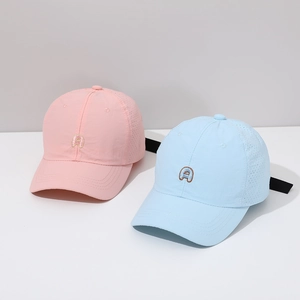 Casquettes de baseball séchage rapide pour enfants avec broderie A en rose et bleu