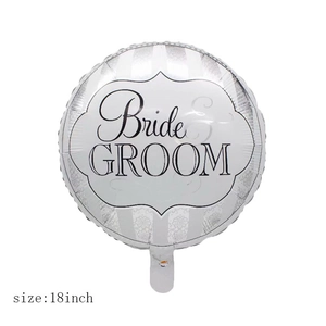 18-inch Bride & Groom wedding ring foil balloon in silver and white for party decor
