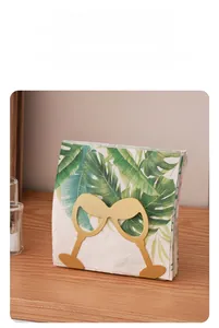 Vertical champagne gold napkin holder with elegant dual wine glass silhouette design
