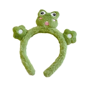 Bandeau grenouille vert en peluche pour le visage avec pattes de dessin animé