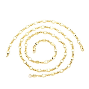 Minimalist 18K gold plated necklace with flat circular discs and lobster clasp closure