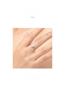 Detailed view of an S925 sterling silver ring with a square-cut zirconia stone on a finger
