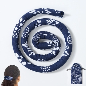 Ethnic blue wire headband set with matching storage pouch and hair styling demonstration