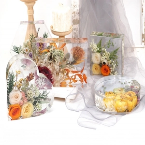 DIY resin casting molds set with heart and geometric shapes for dried flower specimens