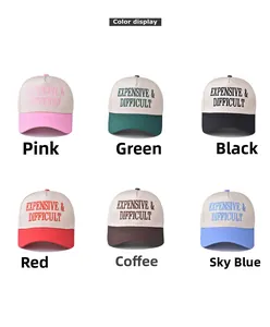 Selection of cotton baseball caps with luxury embroidery in six diverse colorways