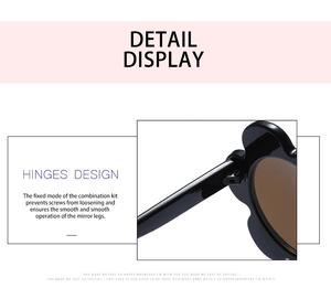 Macro shot of durable metal hinges on flower-shaped sunglasses for smooth folding