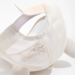 Kids breathable cream mesh baseball cap with adjustable strap for sun protection