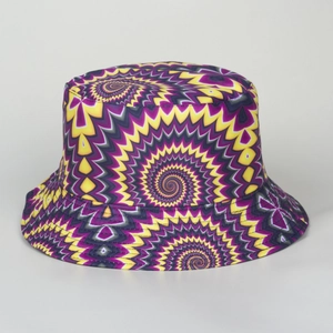 Bob pour homme avec imprimé spirale violet et jaune pour protection solaire