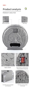 Detail of Roman Mouth of Truth prank toy showing battery compartment and mounting options