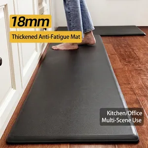 Anti Fatigue Kitchen Mat PU Leather Cushioned Waterproof Oil Proof Non Slip Standing Desk Floor Rug Modern Durable