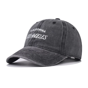Washed Cotton Baseball Cap California Los Angeles Embroidery Vintage Distressed Dad Hat Adjustable For Men Women