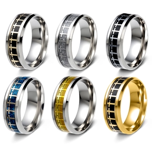 Cross Ring Stainless Steel Band Geometric Glitter Sand Inlay Gothic Punk Vintage Fashion Jewelry For Men Unisex