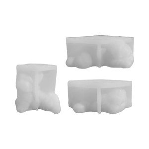 Moule en silicone bouledogue français pour bougies DIY et résine avec trois vues