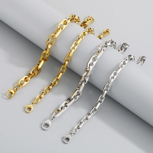 Pig Nose Link Armband Edelstahl Ankerkette Geometrischer Minimalistischer Hip Hop Schmuck Für Damen Herren Poliert