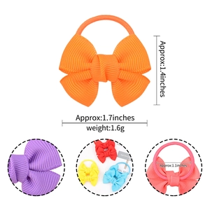 Colorful ribbon bow hair ties for girls in multiple sizes and vibrant candy colors