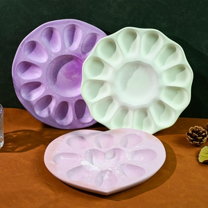 Molde de silicona para bandeja de huevos de Pascua con formas de corazón y ondas suaves