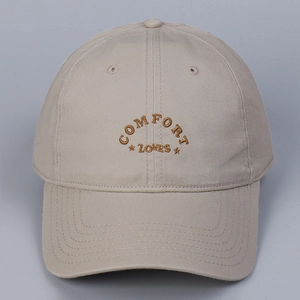 Detail of cotton baseball cap with COMFORT ZONES embroidery and breathable eyelets
