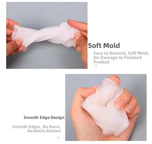 Macro detail of the flexible silicone candle mold with smooth edges for easy demolding