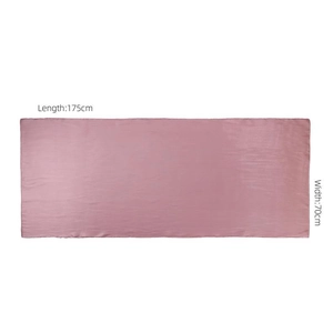 Detailed view of the pink satin scarf with size dimensions 175cm by 70cm