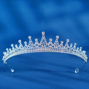 Elegant silver bridal tiara with sparkling rhinestones for weddings and proms