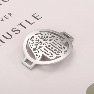 Silver Hamsa hand and tree of life connector for DIY jewelry making in stainless steel