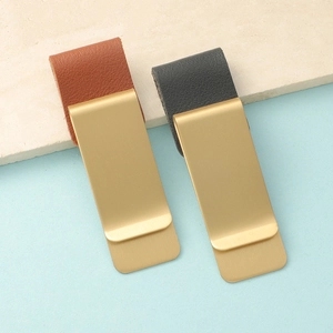 Clip Per Penna Retrò In Acciaio Inossidabile Con Passante In Pelle Organizzatore Di Fatture Multifunzionale Per Quaderno