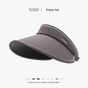 Women Sun Visor Hat Large Brim UV Protection Foldable Ice Satin Empty Top Summer Outdoor Beach Adjustable Cap