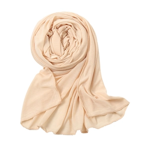 Solid color jersey hijab in skin tone finish, soft breathable fabric for women
