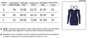 Detailed size chart for bodycon dress with bust, waist, and hip measurements in cm